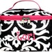 Personalized Cosmetic Case , Bag Black & White Damask Pink Trim Design Free Shipping