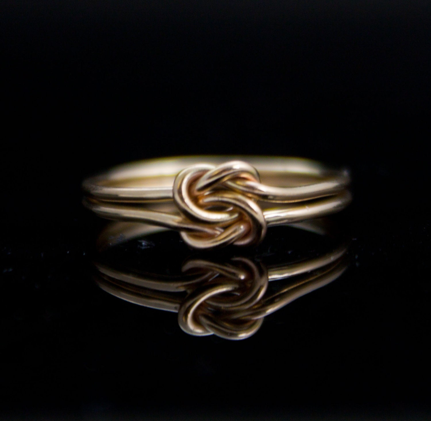 Solid 14K Gold Double knot ring. Infinity knot by IndulgentDesigns