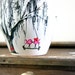 Pink Ribbon Love Birds in Willow Tree : Making the Journey Together - Hand Painted Mug