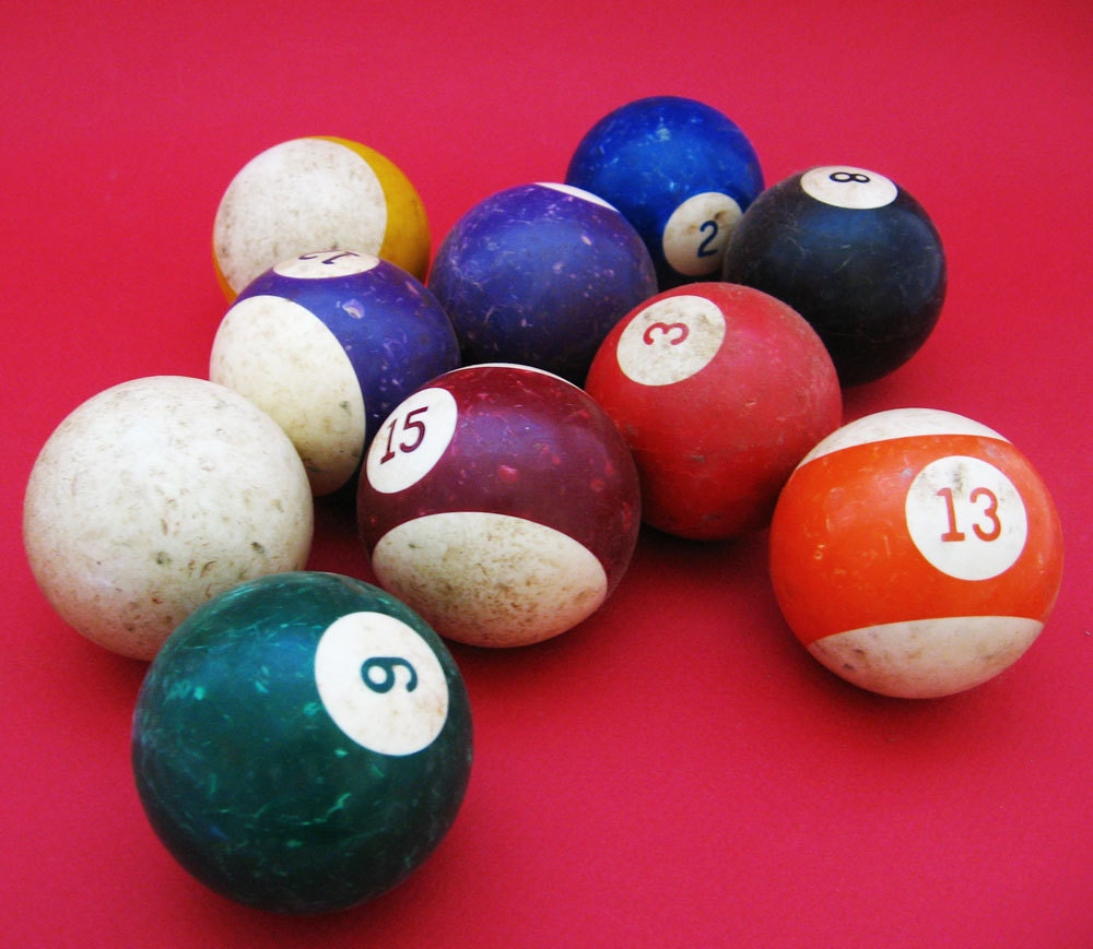 Billiard Ball Set Vintage In Box