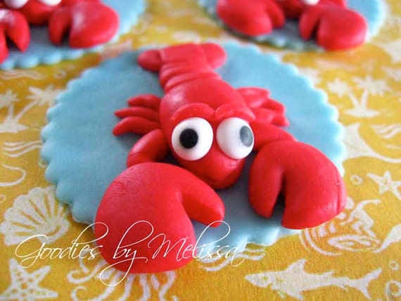 12 fondant lobster toppers Il_570xn