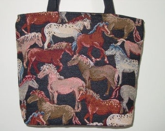 Horse Tapestry All Over Tote Bag and Purse