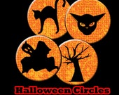 Halloween 1 inch Circle images Instant Download Bottlcap Images, Silhouette Halloween images, Silhouette Halloween clipart, scary clipart Il_170x135
