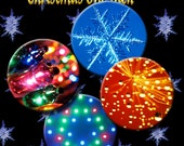 Circle Digital Collage Sheet CHRISTMAS 1 inch Circle images bottlcap images Instant Download Round Images Christmas Lights no 134 Il_170x135