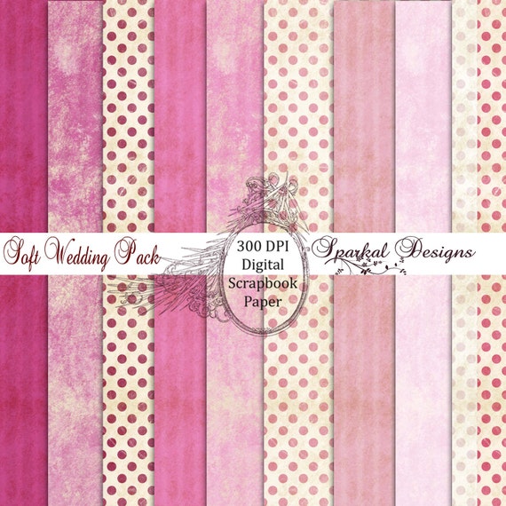 Rose Digital Paper Vintage Grunge Dusty Rose Stripes and Polka Dots Paper Pack of 10 - 12 x 12 Jpeg Sheets Il_570xn