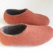49 USD. Sample Sale US 8. Felted slippers Peach Grey Brick Burnt Orange. Womens size