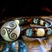Earth, Sea, Sky- Celtic Triskle Beaded Leather Bracelet