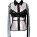 90's sheer black shirt size - S/M