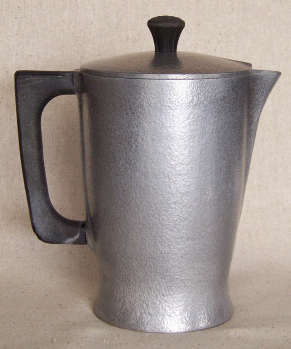 Items similar to Hammered Aluminum Vintage Coffee Pot Club on Etsy