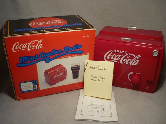 Vintage Coca Cola Coke Cooler Mini Radio With Box And