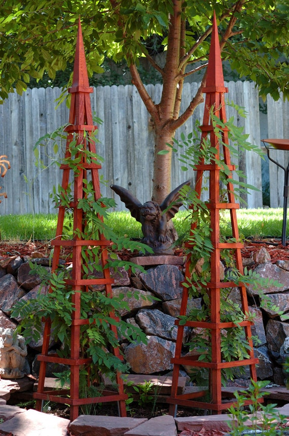 Items similar to Wood Obelisk - Garden Trellis or Yard 