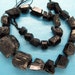 Black Tourmaline Rough Graduated Nugget Beads - 16 Inch Strand