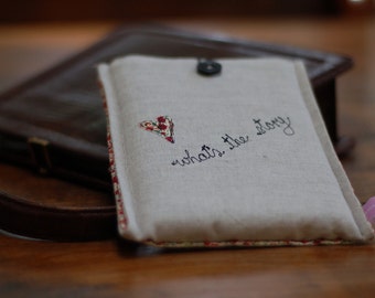 Handmade Linen and Liberty Print Kindle Case