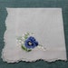 HANDKERCHIEF - EMBROIDERED - PANSY - lily of the valley - delicate hanky