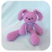 stuffed bunny rabbit crochet plush in purple cotton yarn handmade amigurumi animal