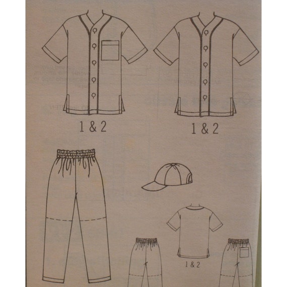 Mens Womens Baseball Jersey Pattern. Baseball Cap Shorts