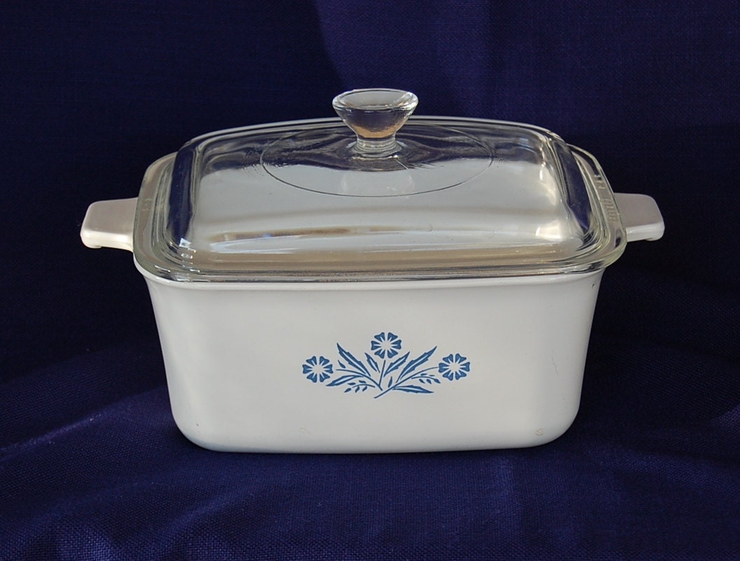 Vintage Corning Ware Cornflower Blue Rectangular Covered