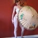 1930s hand painted Asian paper parasol umbrella Butterfly