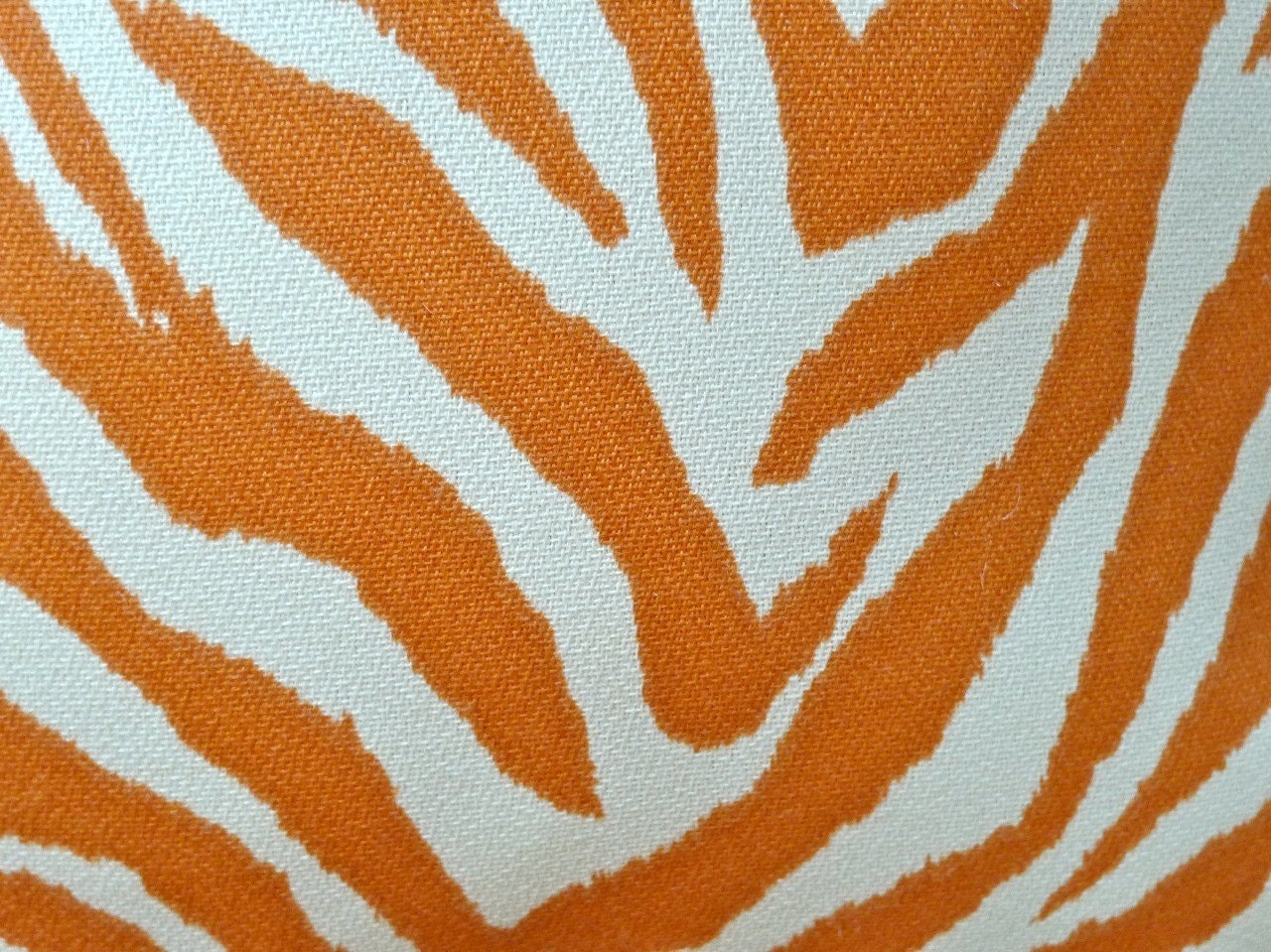 Orange and Ivory Zebra Print Outdoor Pillow