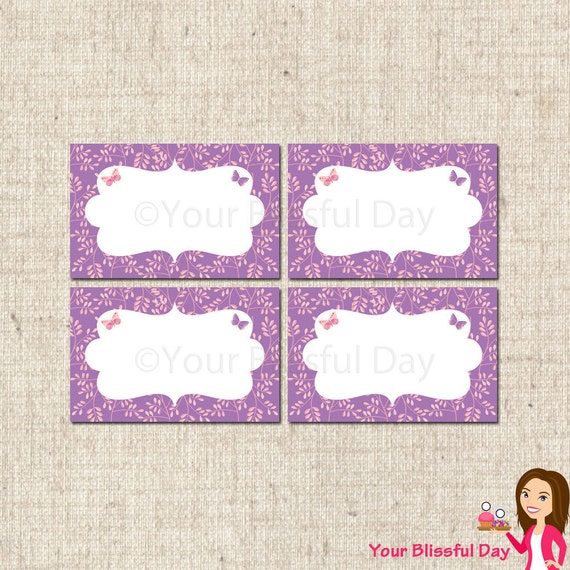 PRINTABLE Enchanted Butterfly Party Label Tents Il_570xn