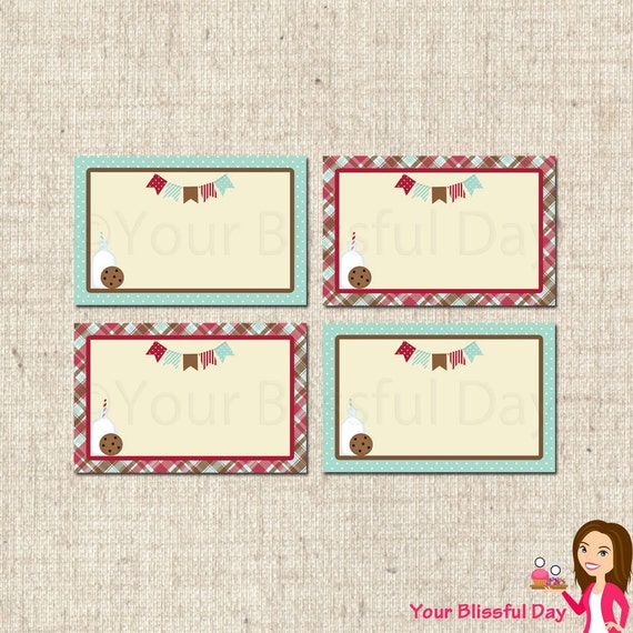 PRINTABLE Boy Milk & Cookies Party Label Tents Il_570xn