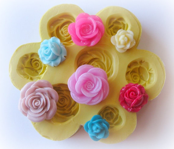 Flower Rose Polymer Clay Flowers Cabochon Mold Resin Clay