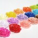 You Choose 10 Open Bloom Flower Cabochon 18mm X 16mm 23 Colors Earrings Bobbies Pendants Rings
