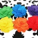 6 Handmade 1 Inch Felt Rosettes Rainbow Colors Headbands Clips Brooch Decor Crafts
