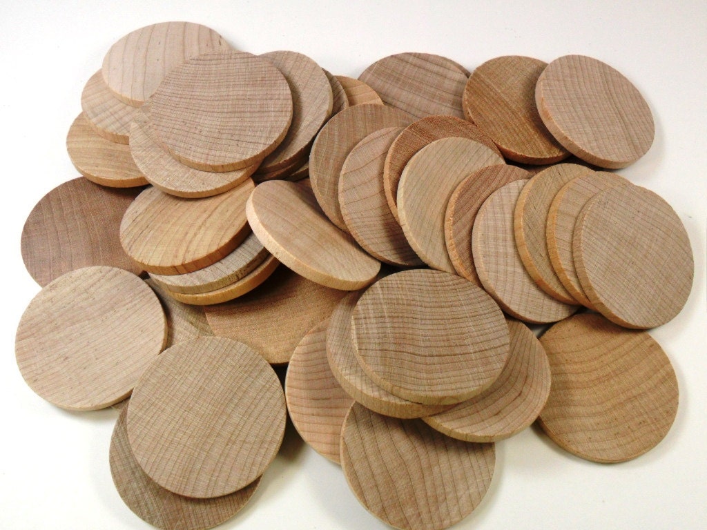 Circle Disc Wood Cutouts Pendant Magnet Circle 1-1 2 Inch 50