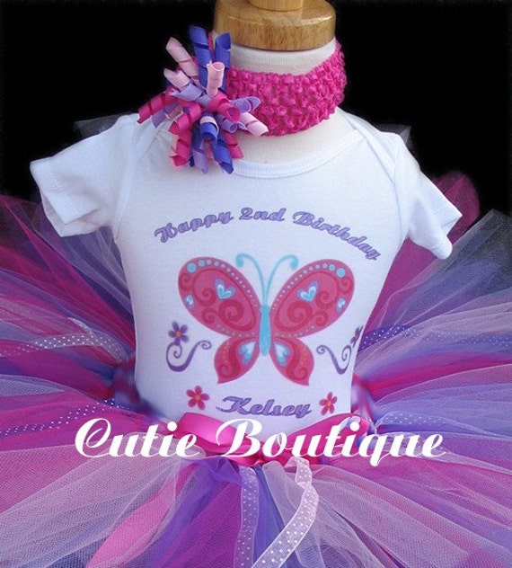 Butterfly Birthday Outfit Set With Personalized Shirt --1st 2nd 3rd ...