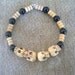 Unisex beaded skull bracelet