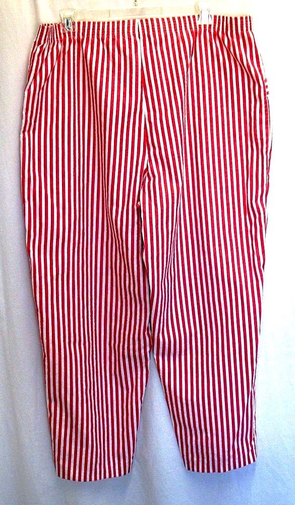 Clown Pants Striped Red and White Vintage Size 1X 2X