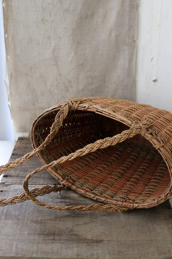 vintage woven basket by Harmonicajane on Etsy