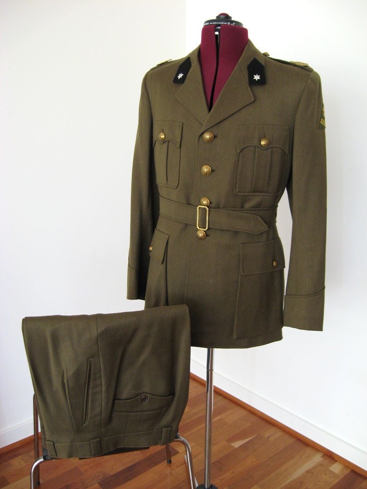 Vintage Dutch Army Officer Dress Uniform 1940s by mhennessey