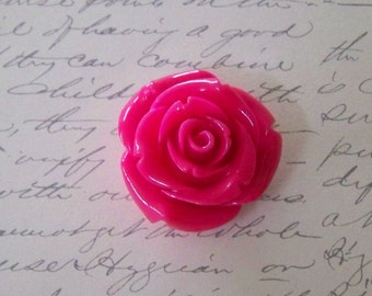 Medium Deep Pink Acrylic Rose Bead
