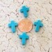 Tiny Turquoise Blue Stone Crosses