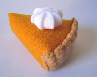 Felt Food Pumpkin pie set eco friendly children's play food for toy kitchen