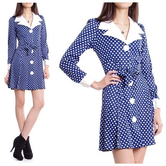 polka dot button up dress