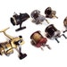 Instant Collection of Vintage Fishing Reels, Antique Brass Reel, Zebco, Compac, Ocean City & Bronson Brands, Shabby Chic Man Cave Home Deco