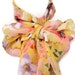 Vintage Silk Scarf, Designer Silk Scarf by Bill Blass for Baar & Beards, Yellow Scarf, Pastel Flowers, Floral Pattern, Long Scarf, 57" X 11