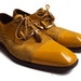 Vintage Emilio Franco Shoes, Mustard Yellow Patent Leather & Suede Shoes, Men's Designer Shoes, Genuine Leather/Suede, Made in Italy Size 10
