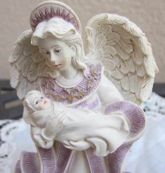 Sarah's Angels Mother's Day figurine,  Collectible Angel holding baby, gift for new mom