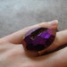Huge Titanium Druzy Ring, Metallic Purple, Geode Jewelry
