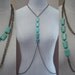 Turquoise Stone Body Harness Chain Jewelry, Convertible Necklace, Draped Chain Chest Piece