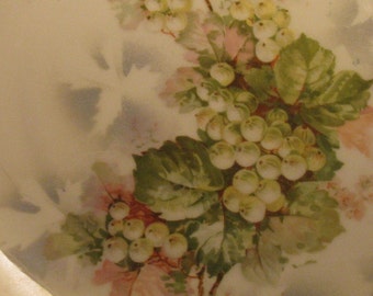 Vintage Plate White Grape Cottage Decor SALE Country Wedding