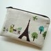 Eiffel Tower and French Village Mini Pouch