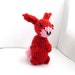 Hand Knit Bunny Plush Red Ready to Ship