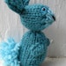 Hand Knit Bunny Plush Teal Ready to Ship