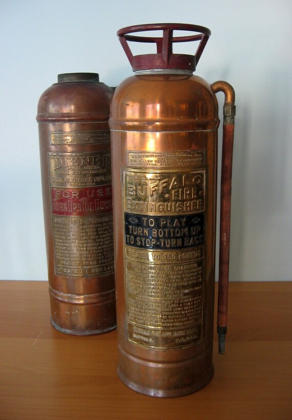 antique stop fire commander extinguisher