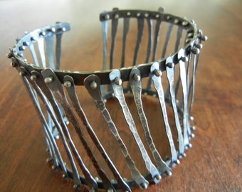 Sterling Silver Cage Cuff Bracelet